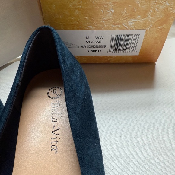 Bella Vita Women's Dark Blue Suede Loafers - Picture 2 of 5